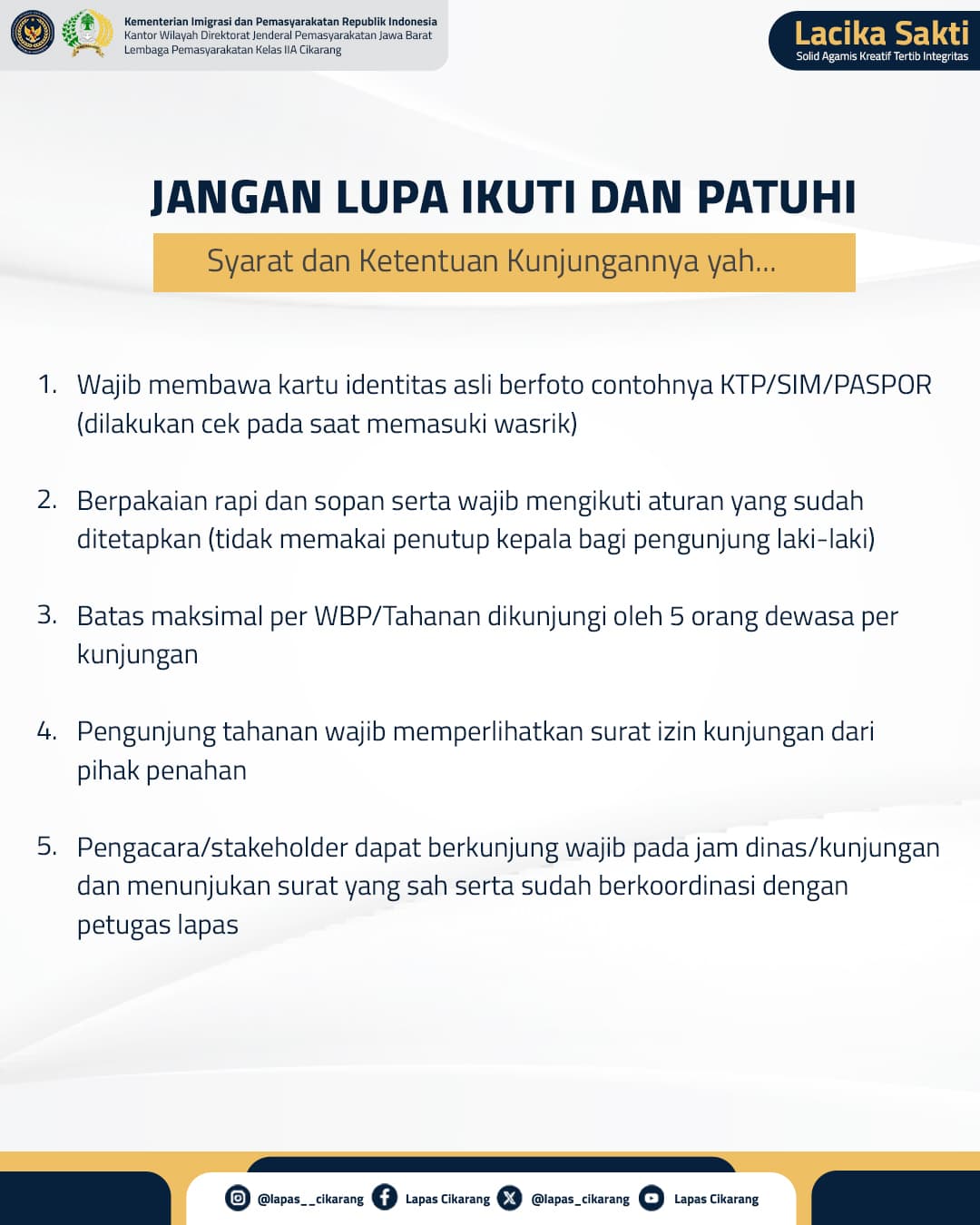 Syarat dan Ketentuan Kunjungan